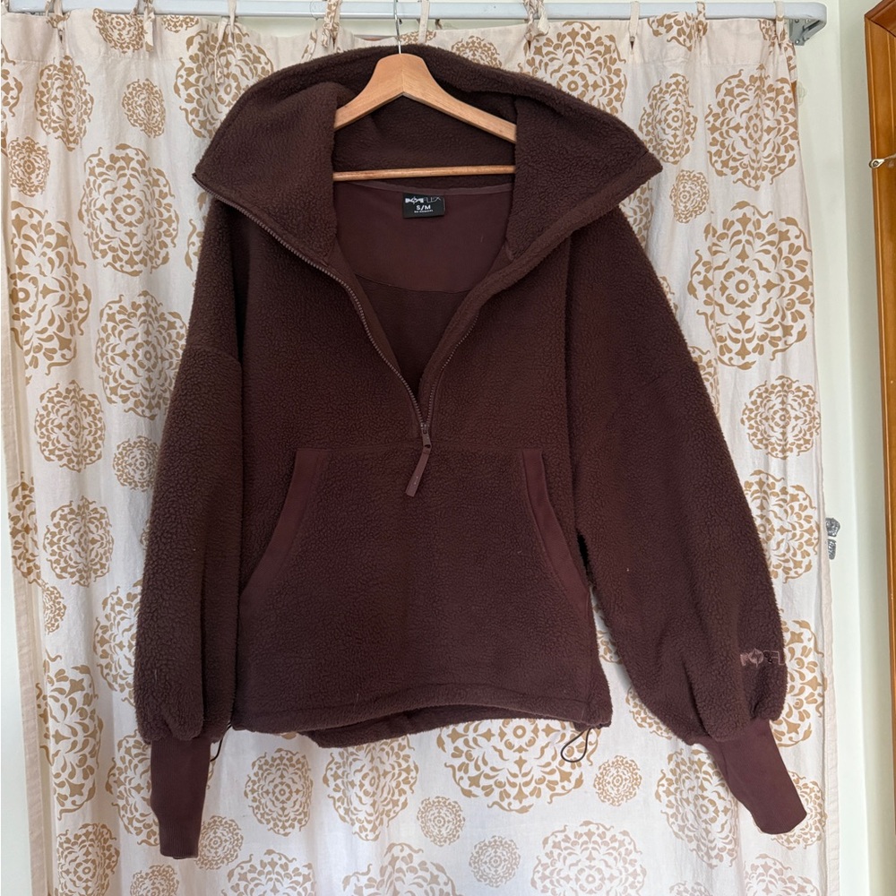 Big Hug Fleece Half Zip Sweater - Chocolate